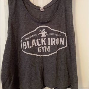 Black Iron Crop Top Tank